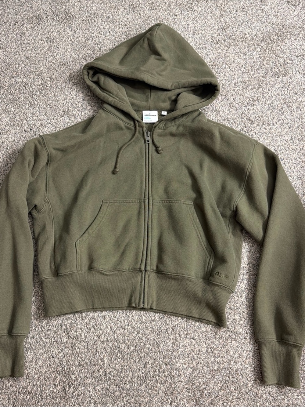 TNA Olive Green Women's Zip-Up Hoodie Jacket